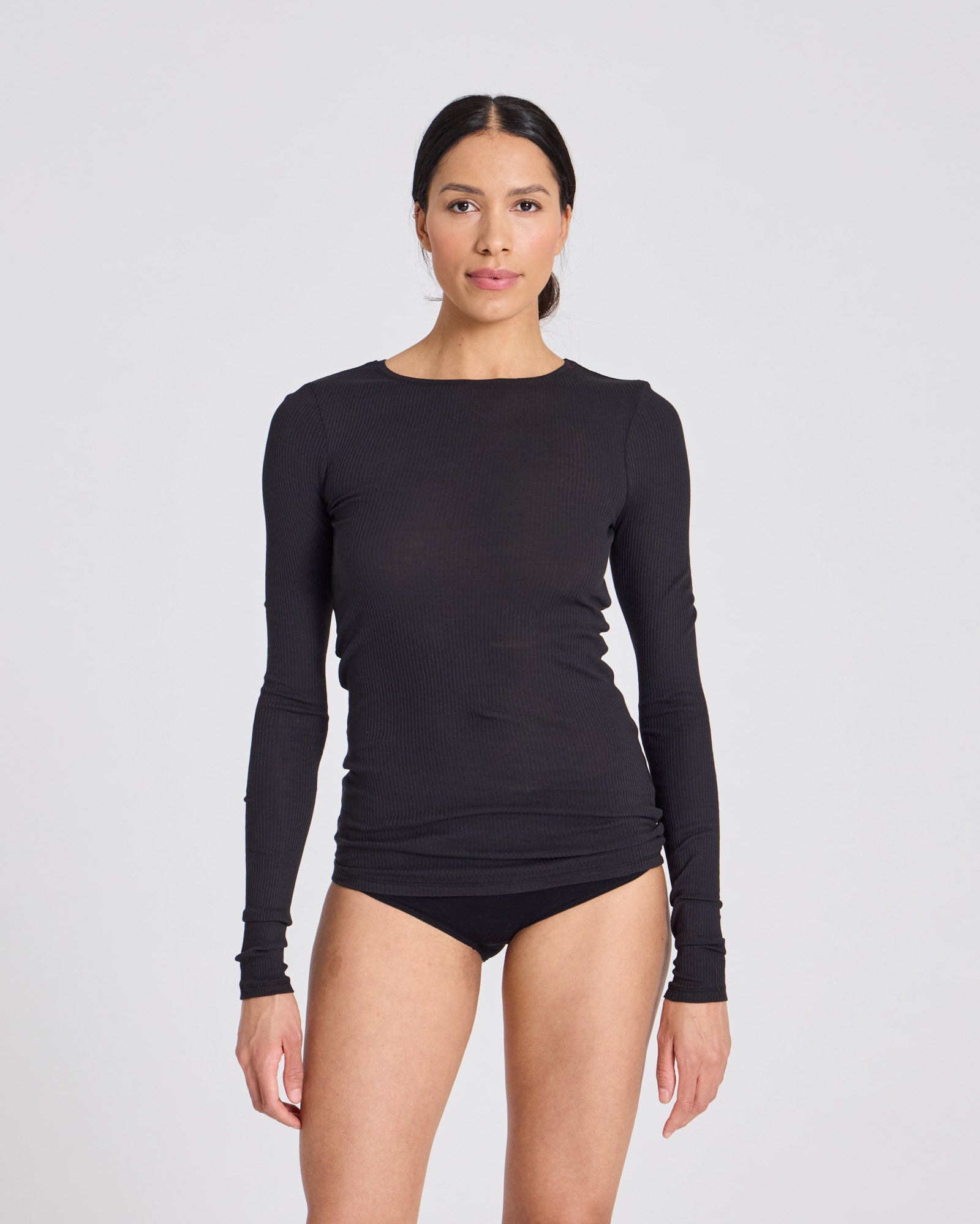 GAI+LISVA Lise Cotton Top 3x2 Rib Knit GOTS Tops & T-shirts 650 Black