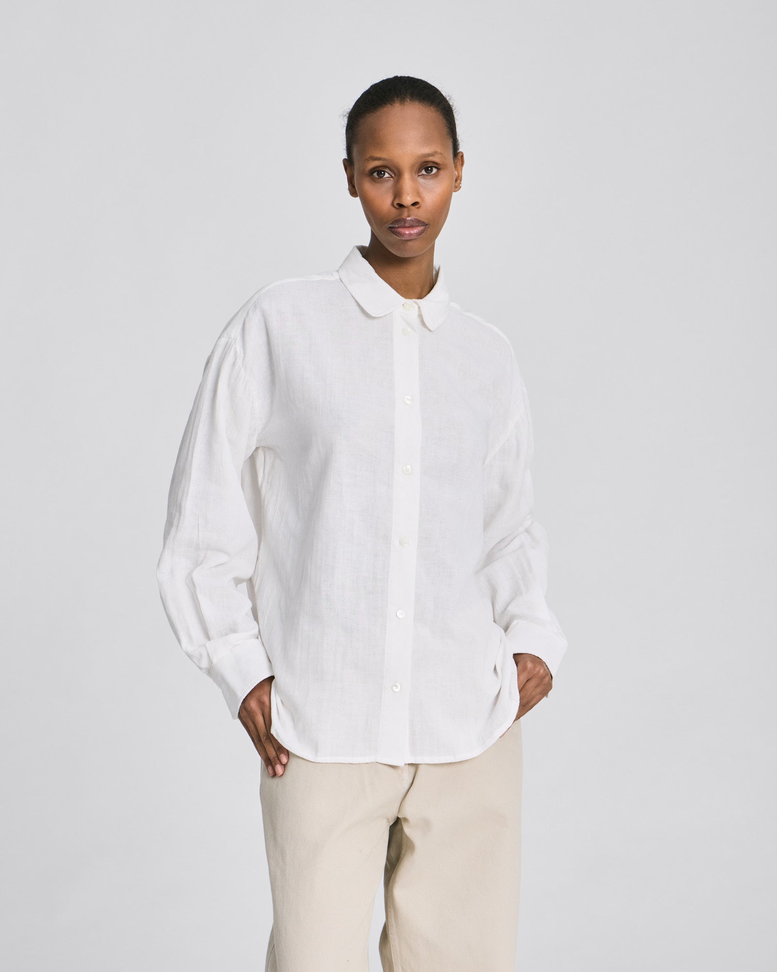 GAI+LISVA Lusinda L/S Double Cloth Shirt GOTS Shirts & Blouses 124 Whisper White