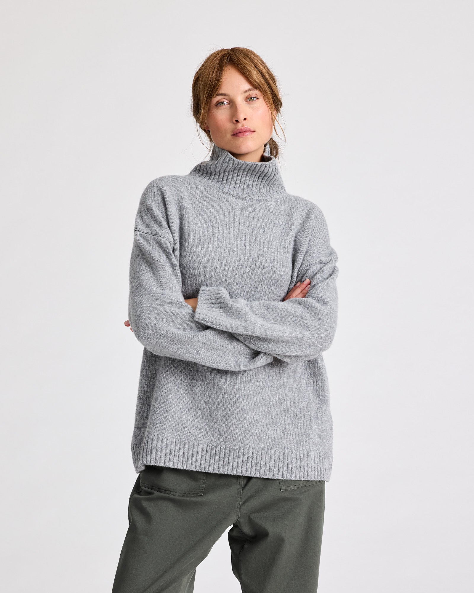 GAI+LISVA Mandie Lambswool Knit GOTS Lambswool l Knitwear 602 Grey Melange