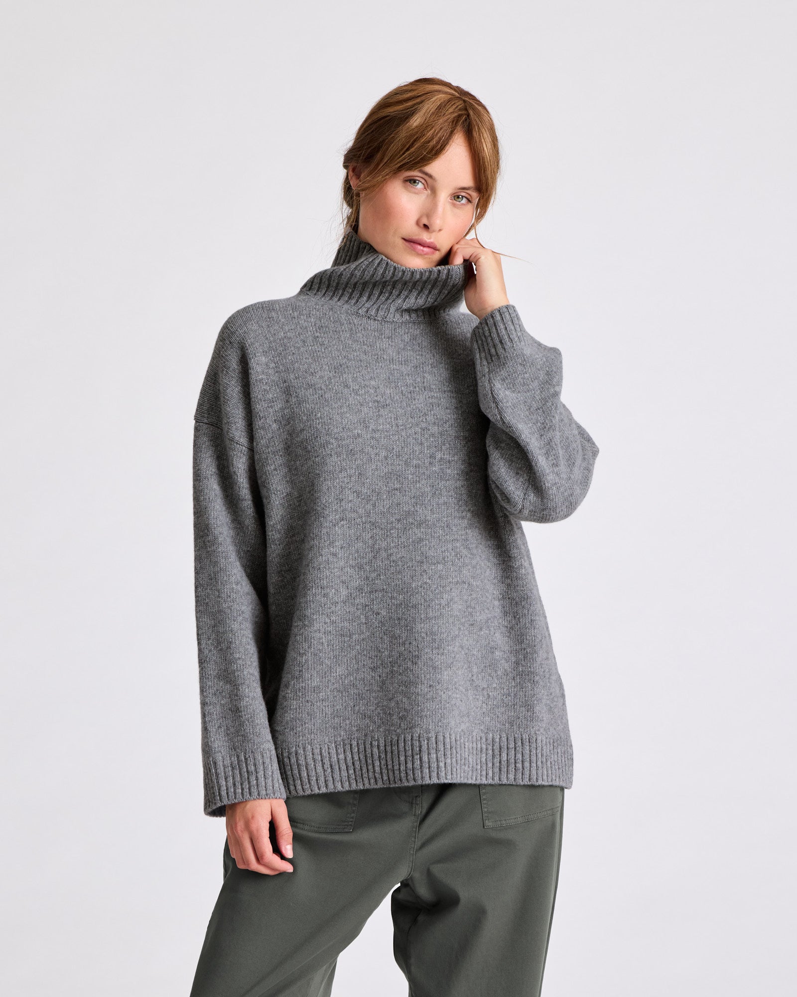 GAI+LISVA Mandie Lambswool Knit GOTS Lambswool l Knitwear 631 Grafitti Grey Melangé