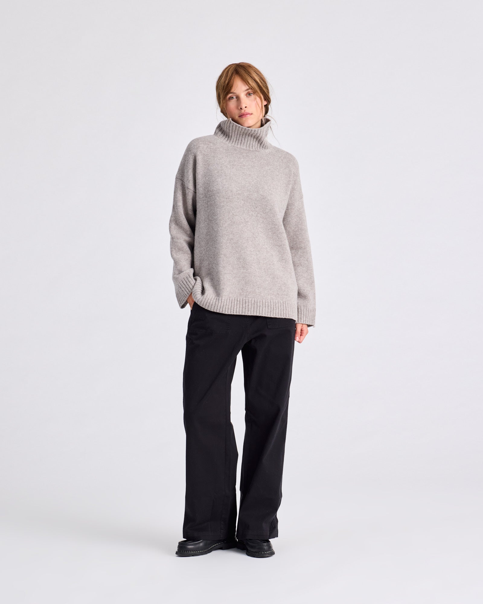 GAI+LISVA Mandie Lambswool Knit GOTS Lambswool l Knitwear 173 Stone Grey