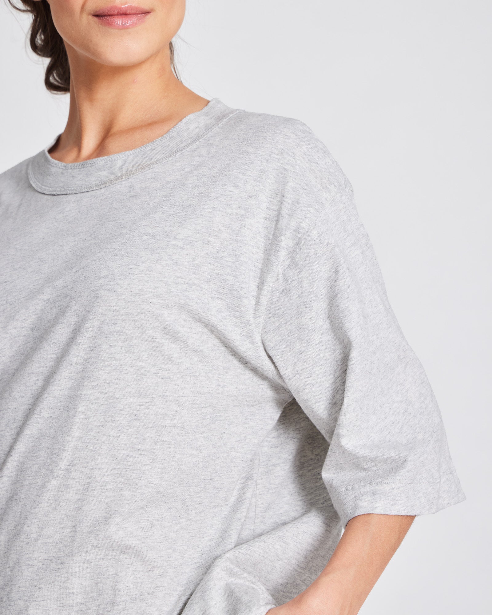 GAI+LISVA Maya Oversize Tee GOTS 243975 Tops & T-shirts 602 Grey Melange