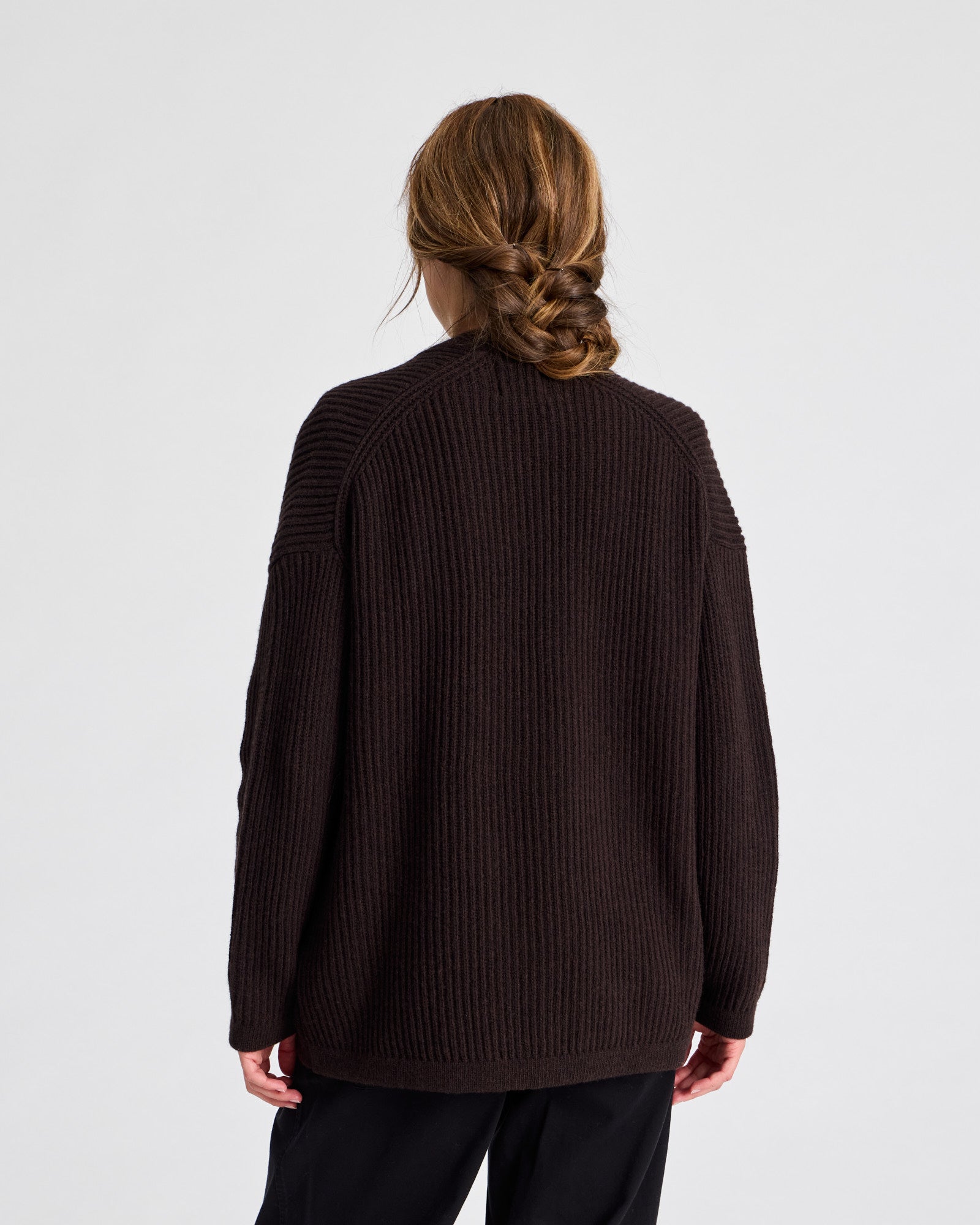 GAI+LISVA Mette Cardigan Lambswool Knit GOTS Lambswool l Knitwear 681 Mulch