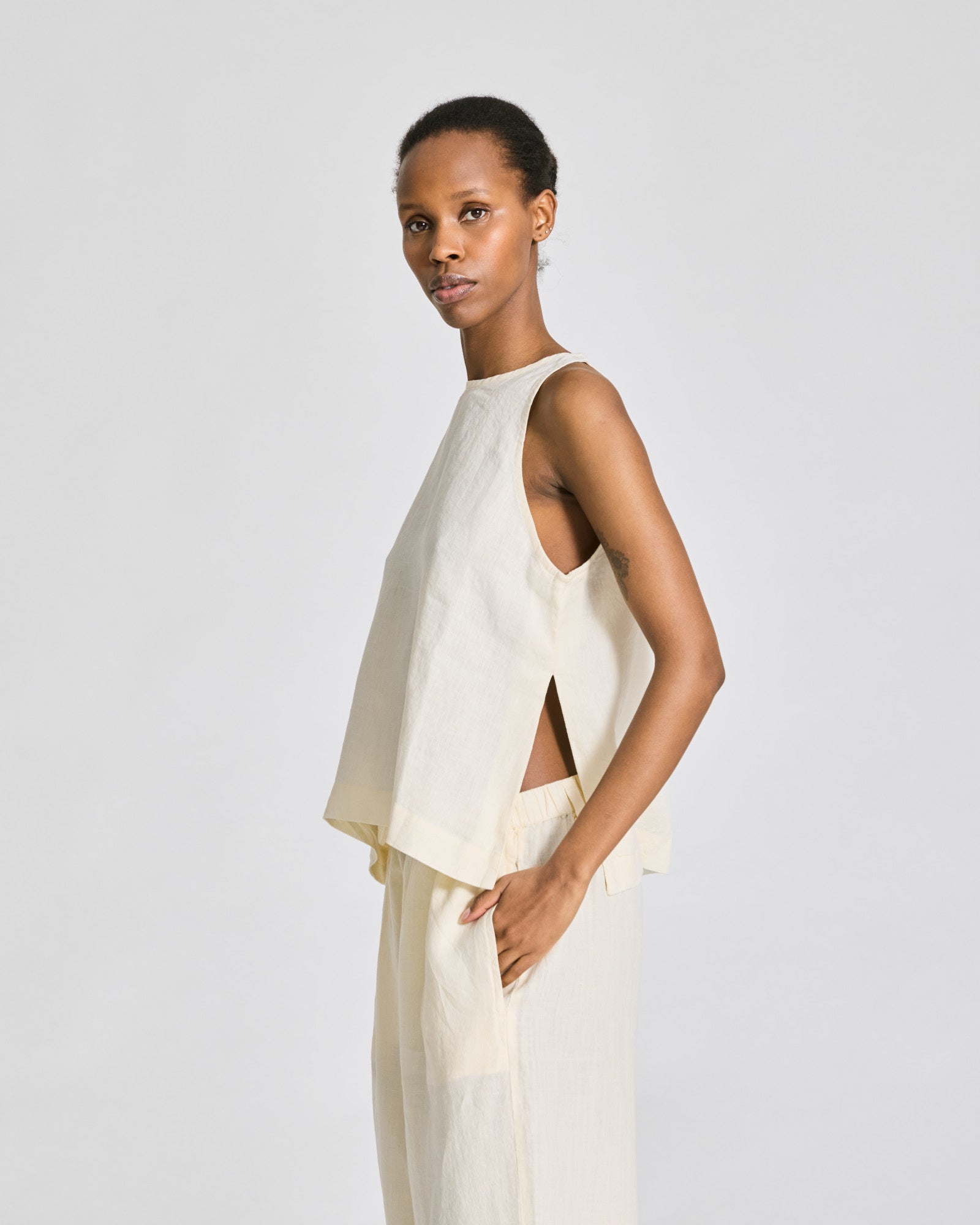 GAI+LISVA Mia Maya Linen Top GOTS Shirts & Blouses 124 Whisper White