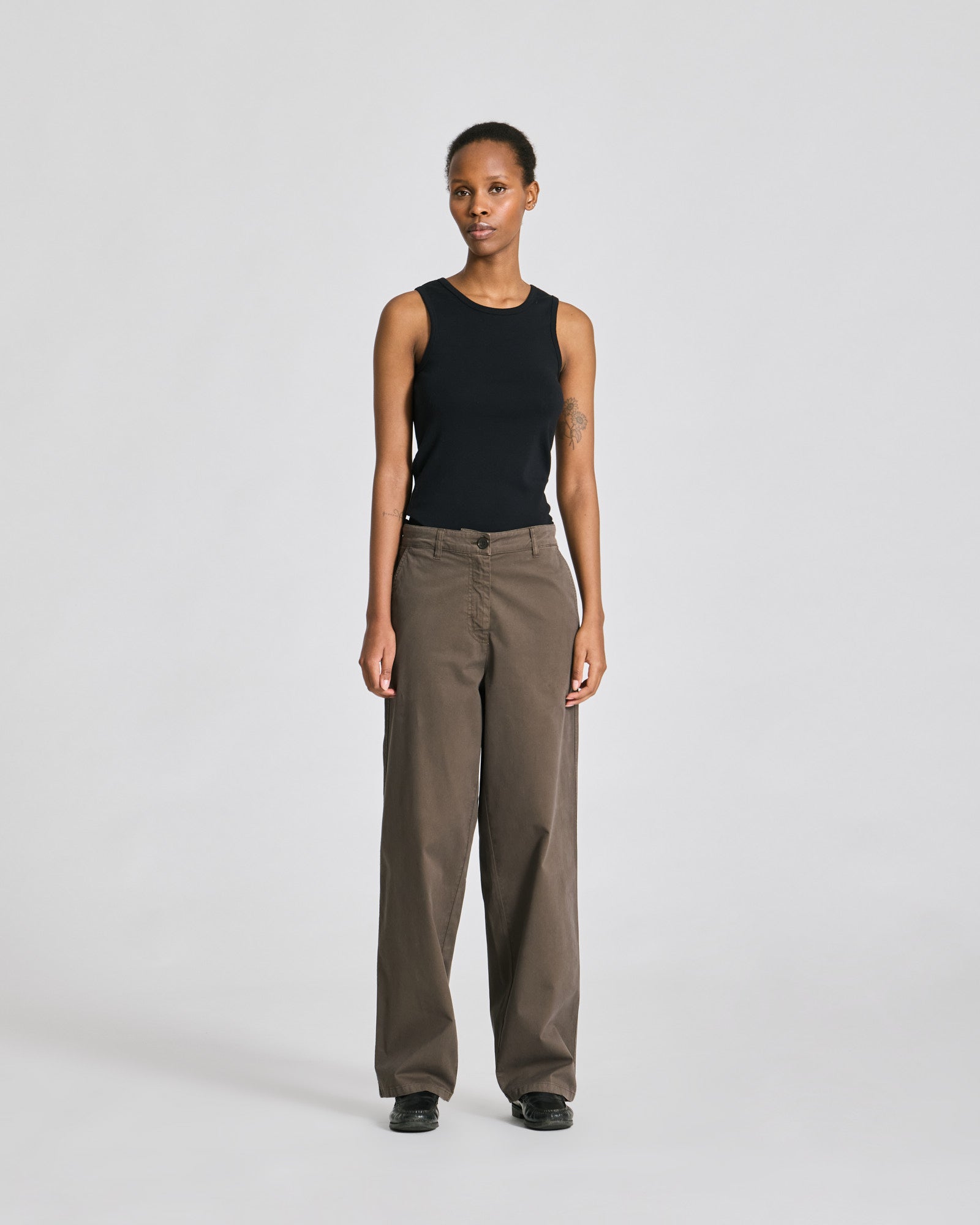 GAI+LISVA Natalie Cotton Stretched Twill Pants Trousers & Shorts 651 Black Olive