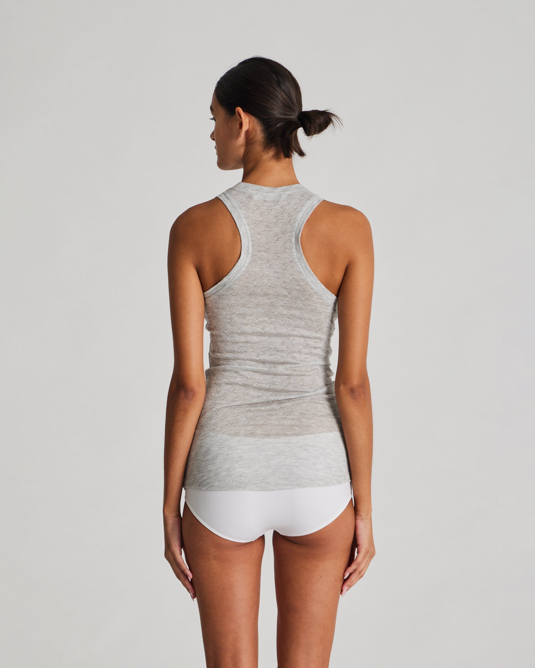 GAI+LISVA Nellie Silk Top Tops & T-shirts 601 Light Grey Melange