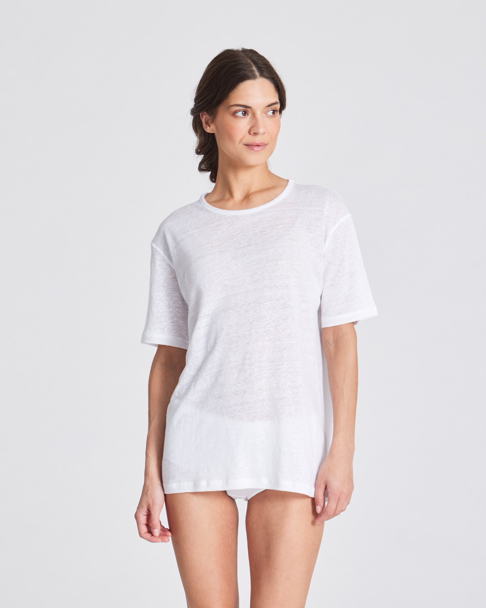 GAI+LISVA Nynne Linen Tee shirt Tops & T-shirts 100 White