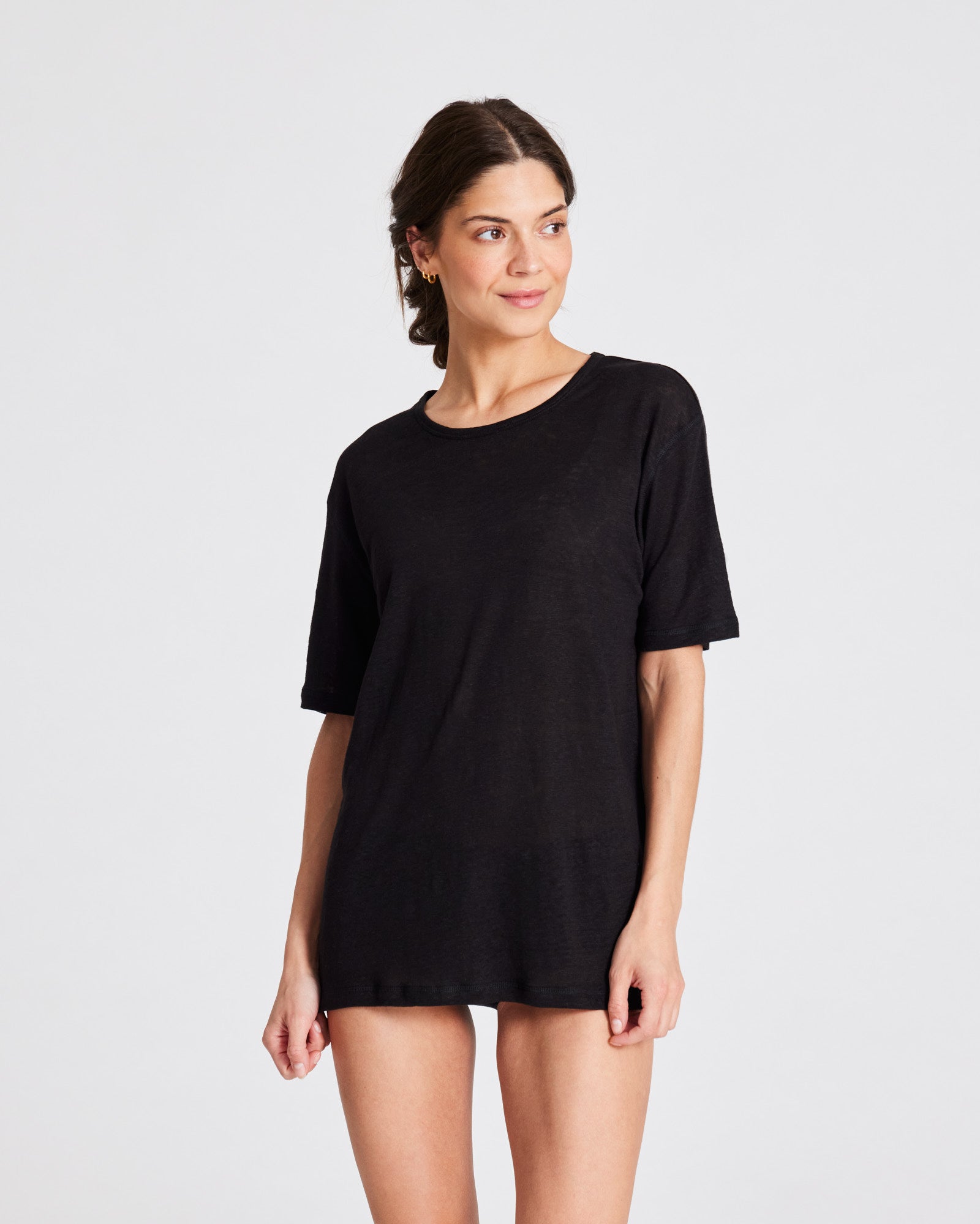 GAI+LISVA Nynne Linen Tee shirt Tops & T-shirts 650 Black