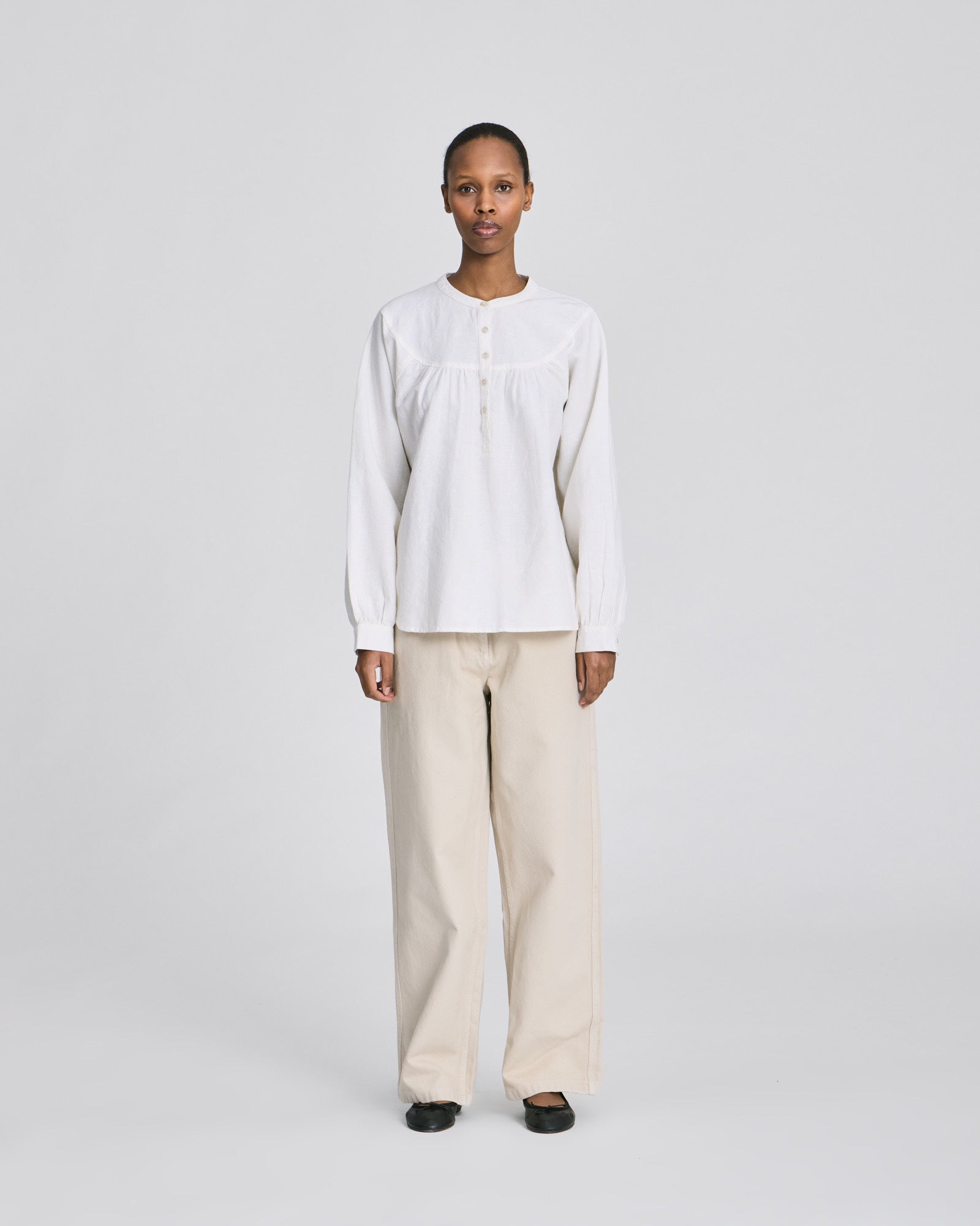 GAI+LISVA Olivia Raglan L/S Canvas Shirt GOTS Shirts & Blouses 124 Whisper White