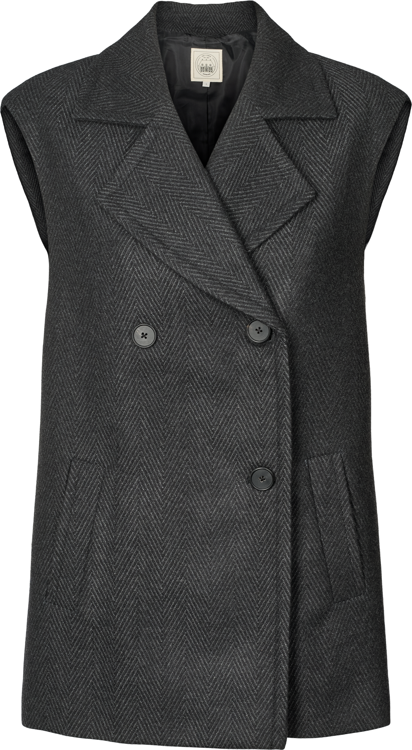 GAI+LISVA Petra Vest Outerwear 614 Dark Grey Melange