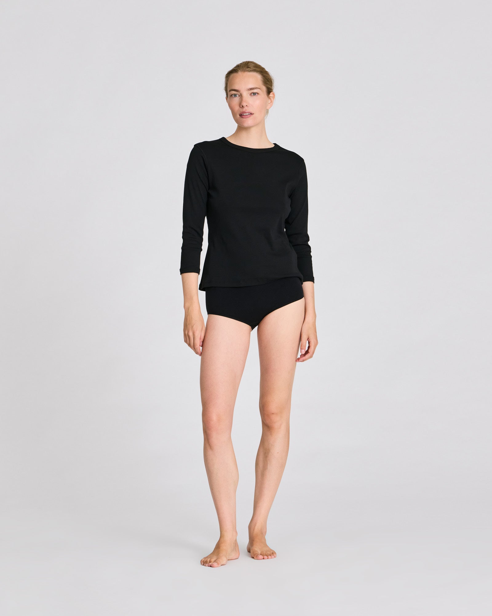 GAI+LISVA Sascha 3/4 Sleeve Cotton Top Tops & T-shirts 650 Black