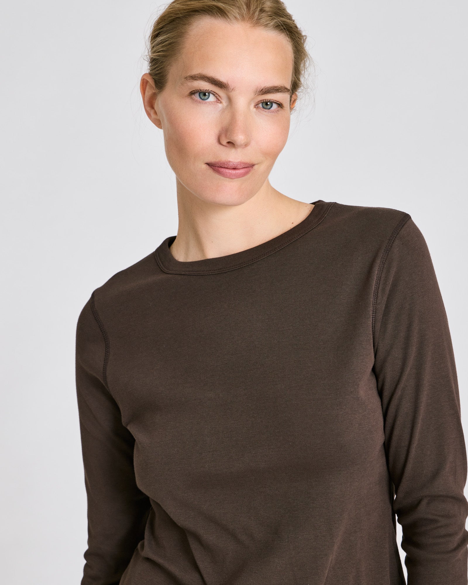 GAI+LISVA Sascha 3/4 Sleeve Cotton Top Tops & T-shirts 681 Mulch
