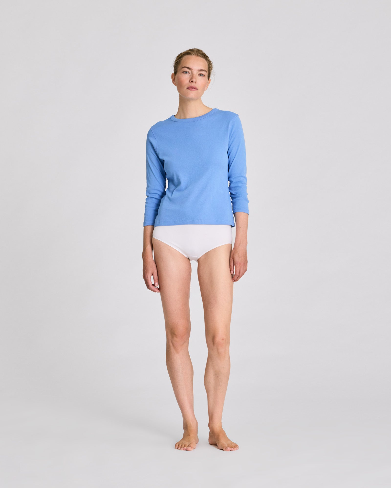 GAI+LISVA Sascha 3/4 Sleeve Cotton Top Tops & T-shirts 790 Azurine Blue