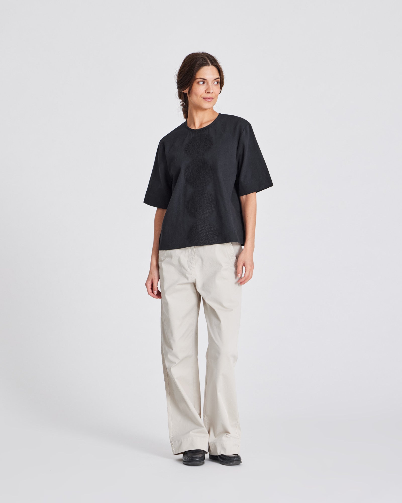 GAI+LISVA Signe S/S Twill Top Shirt 650 Black