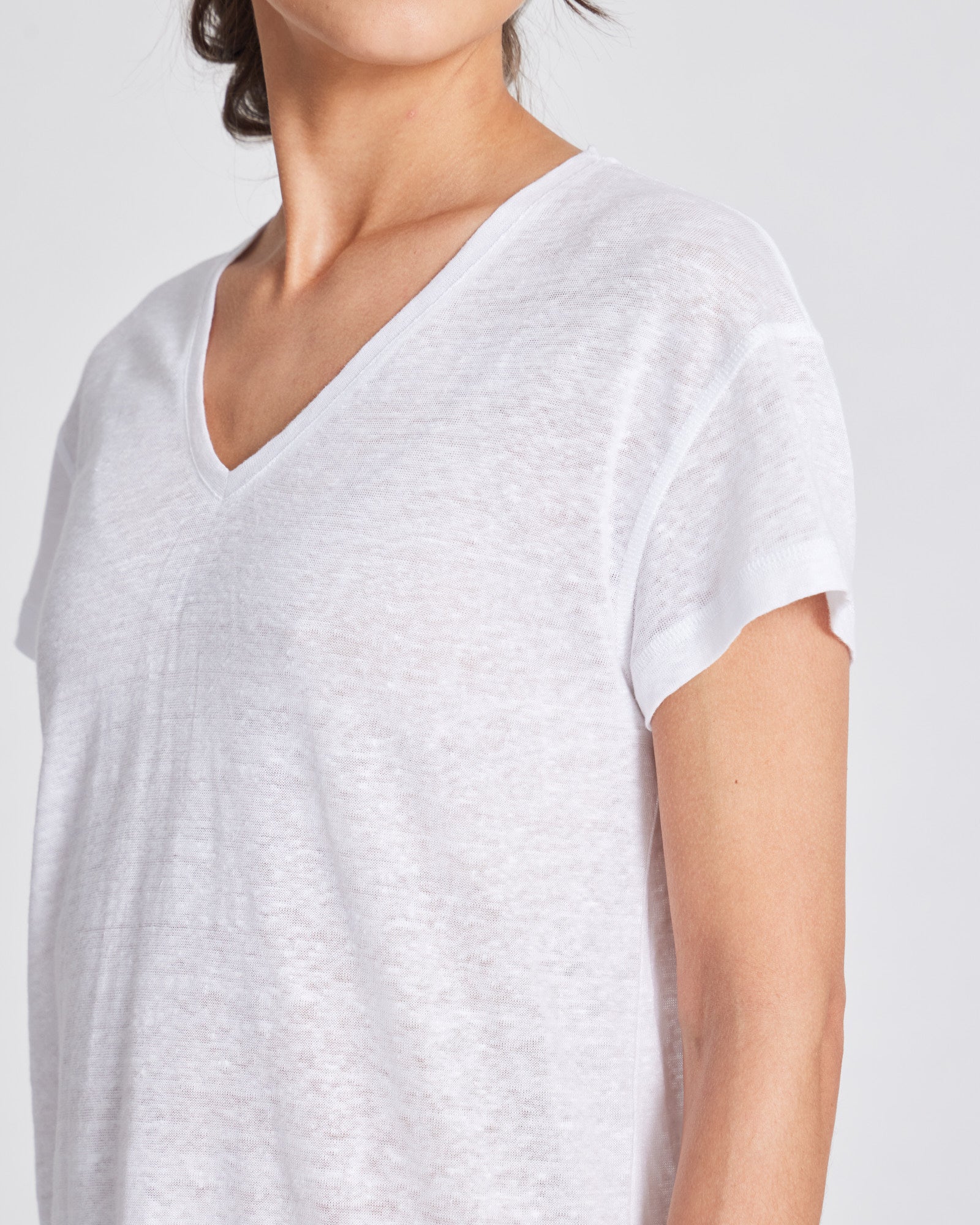 GAI+LISVA Simone Linen Tee Shirt Tops & T-shirts 100 White