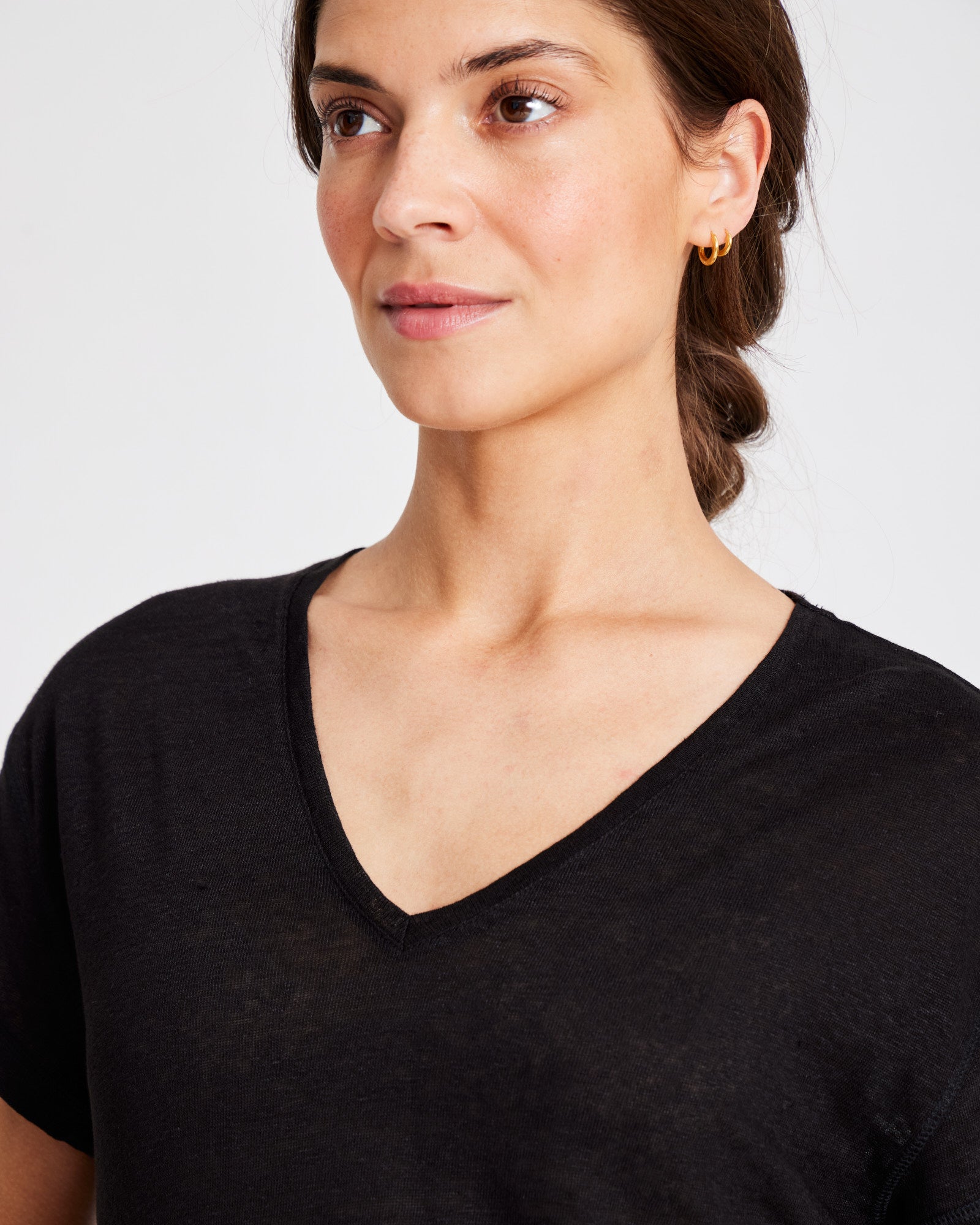 GAI+LISVA Simone Linen Tee Shirt Tops & T-shirts 650 Black