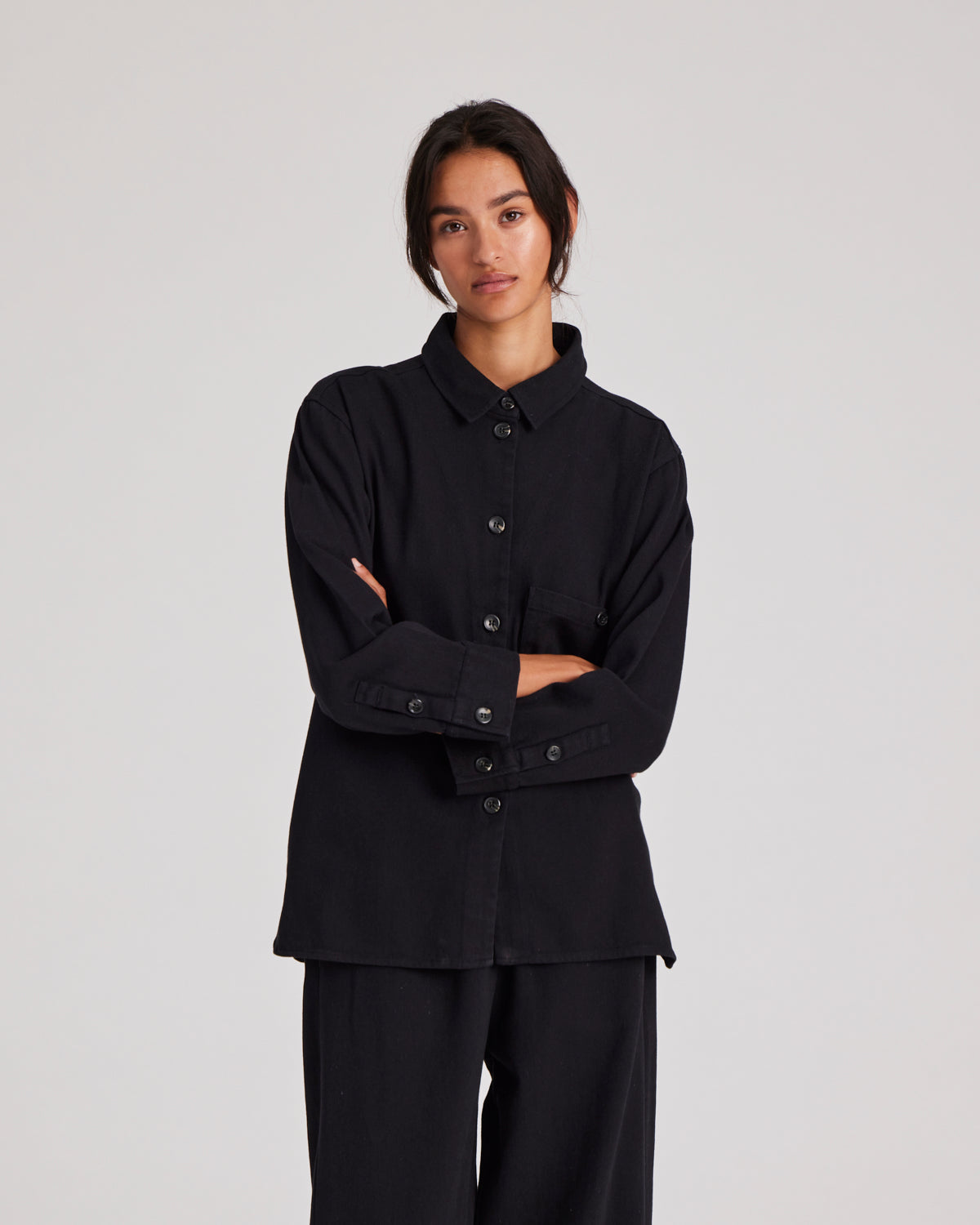 GAI+LISVA Sussie Twill Shirt GOTS 243975 Shirts & Blouses 650 Black