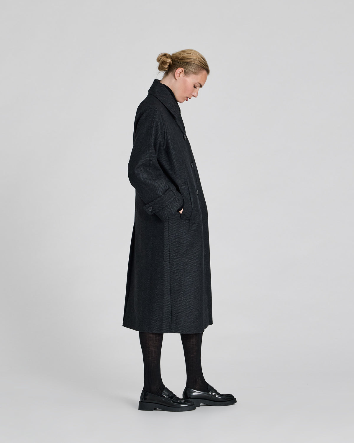 GAI+LISVA Tabita Wool Coat Outerwear 614 Dark Grey Melange