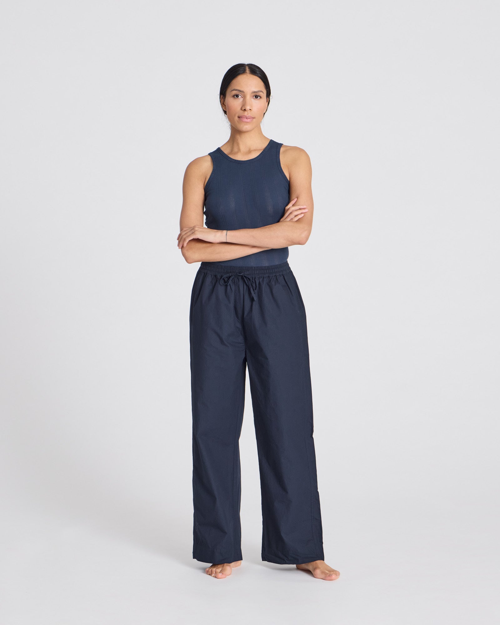 GAI+LISVA Thilde Pant Poplin GOTS 243975 Trousers & Shorts 181 Midnight Blue