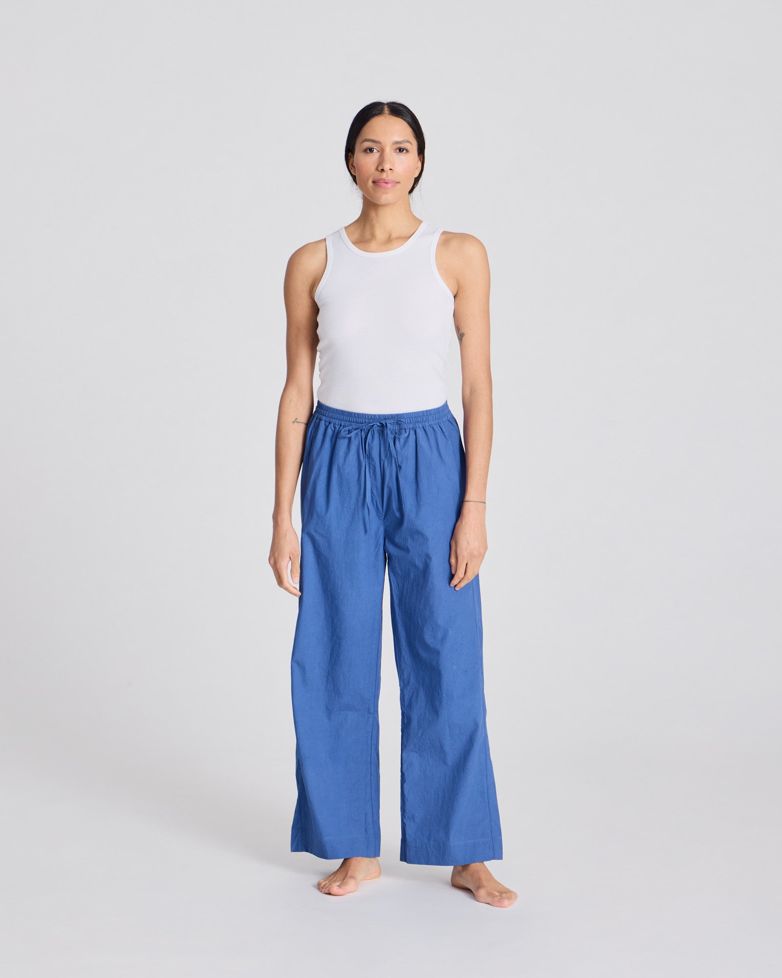 GAI+LISVA Thilde Pant Poplin GOTS 243975 Trousers & Shorts 514 Clear Blue