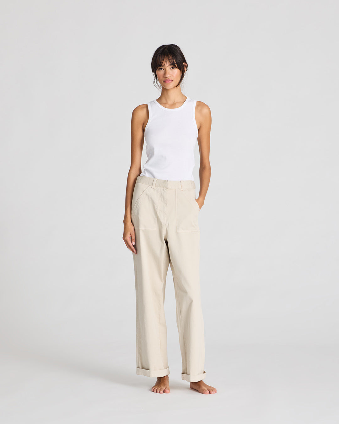 GAI+LISVA Tinne Cotton Twill Pant Trousers & Shorts 139 Ancient Grey