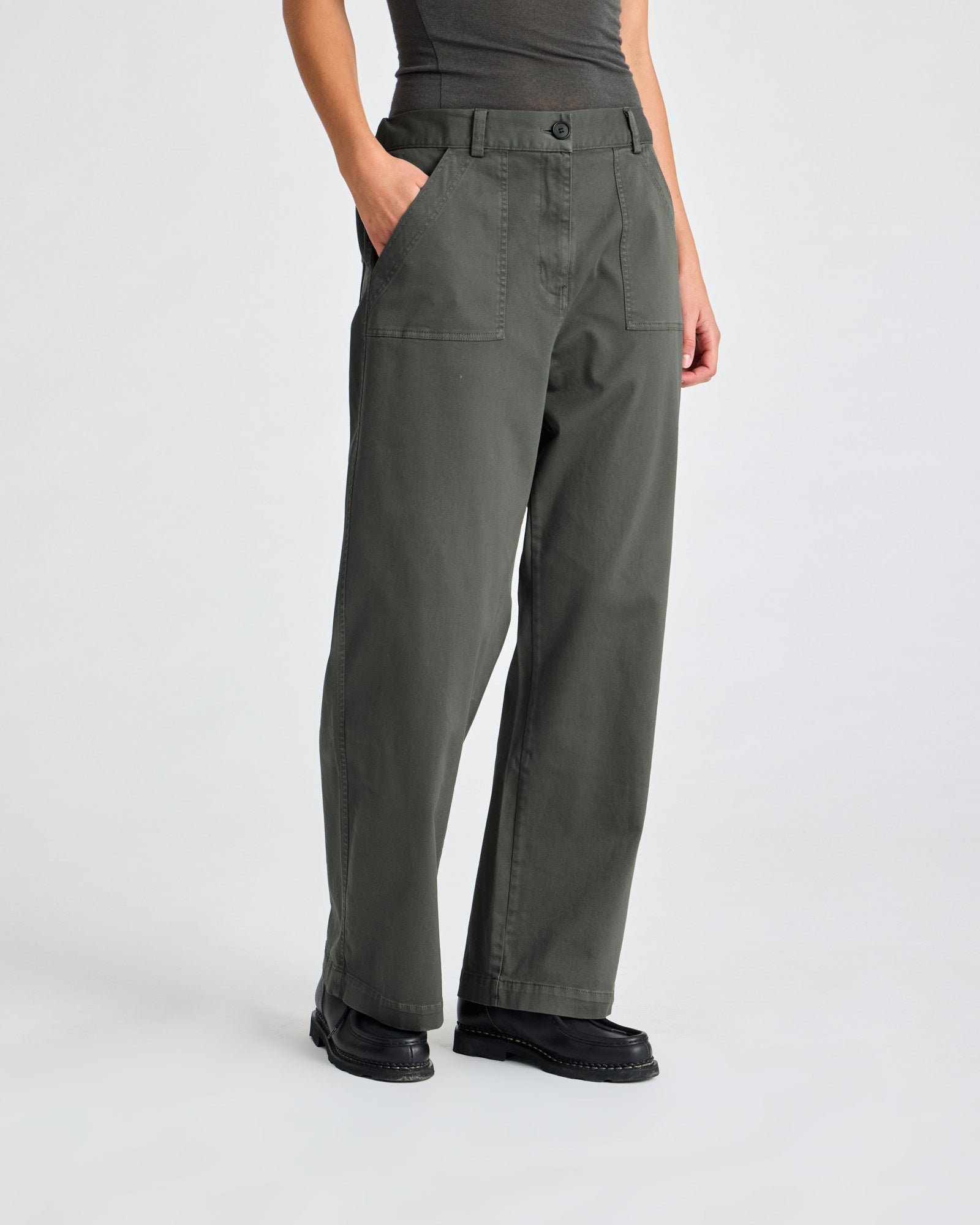 GAI+LISVA Tinne Cotton Twill Pant Trousers & Shorts 191 Beluga
