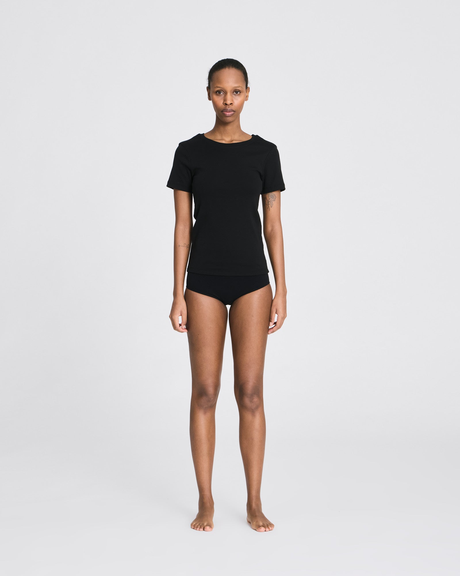 GAI+LISVA Trille Cotton Top 1x1 Rib Tee GOTS Tops & T-shirts 650 Black