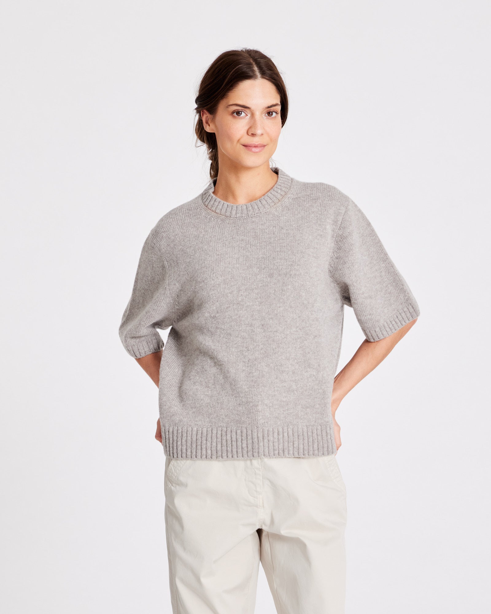 GAI+LISVA Tulle Lambswool Jumper GOTS 243975 Lambswool l Knitwear 173 Stone Grey