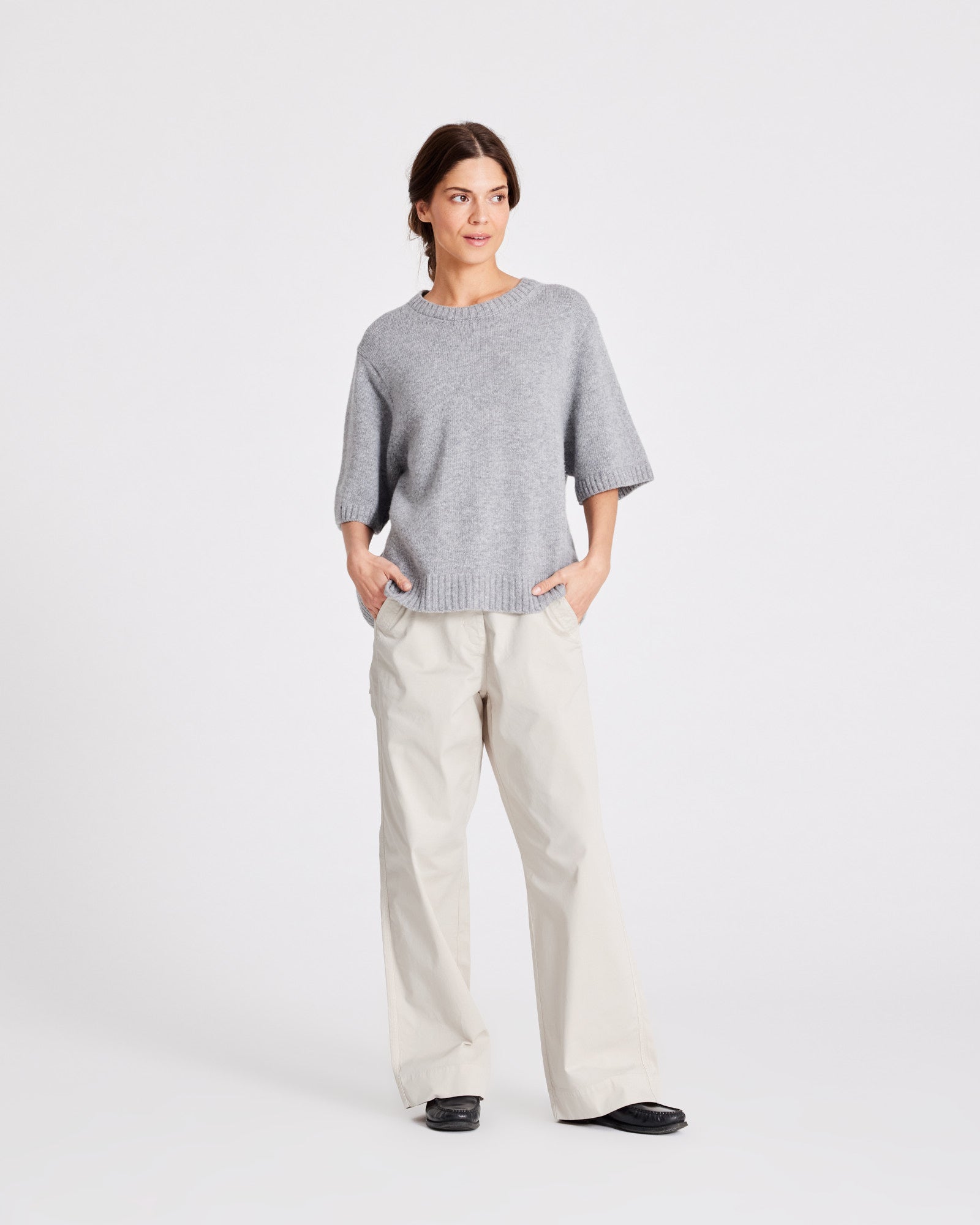 GAI+LISVA Tulle Lambswool Jumper GOTS 243975 Lambswool l Knitwear 602 Grey Melange