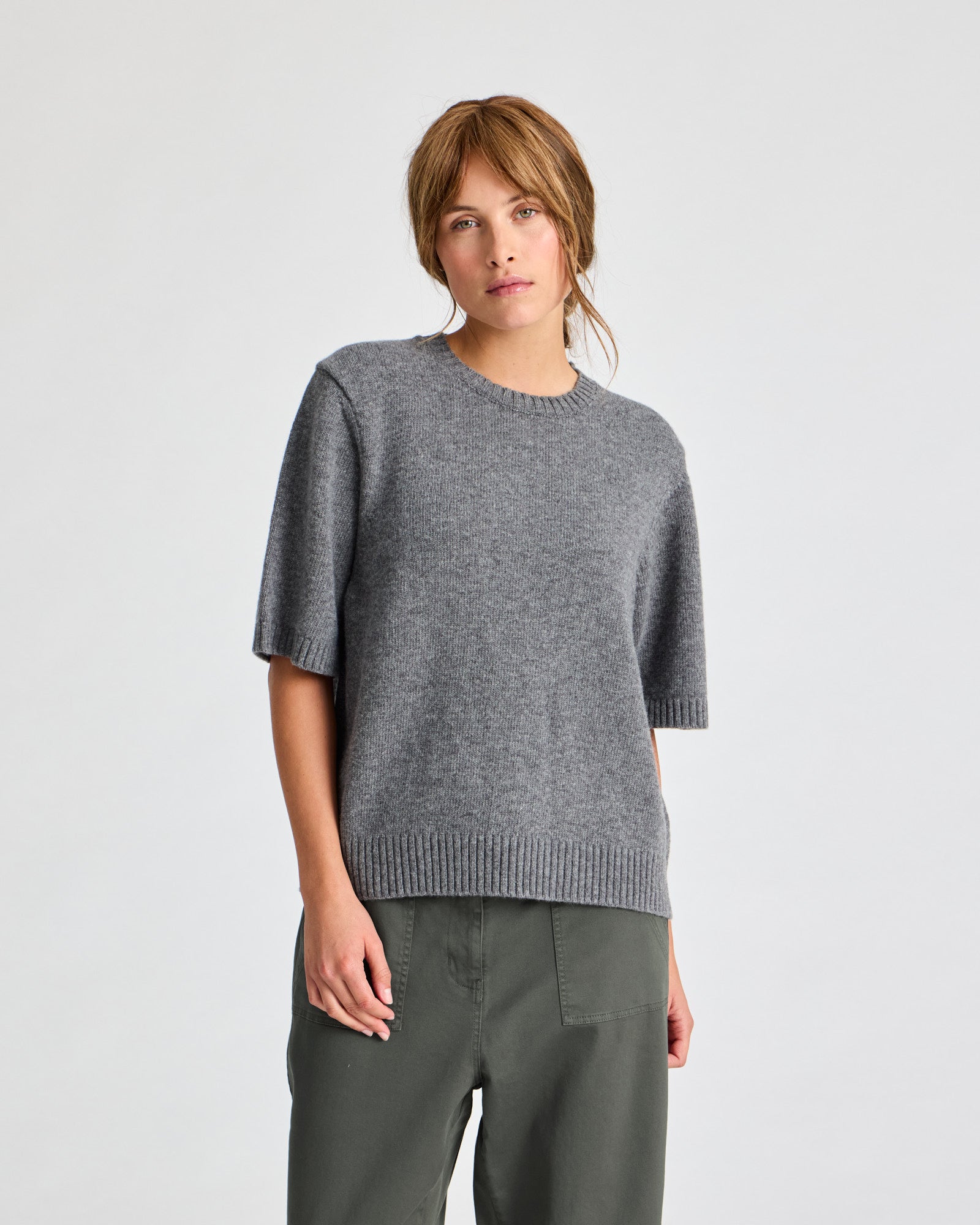 GAI+LISVA Tulle Lambswool Jumper GOTS 243975 Lambswool l Knitwear 631 Grafitti Grey Melangé