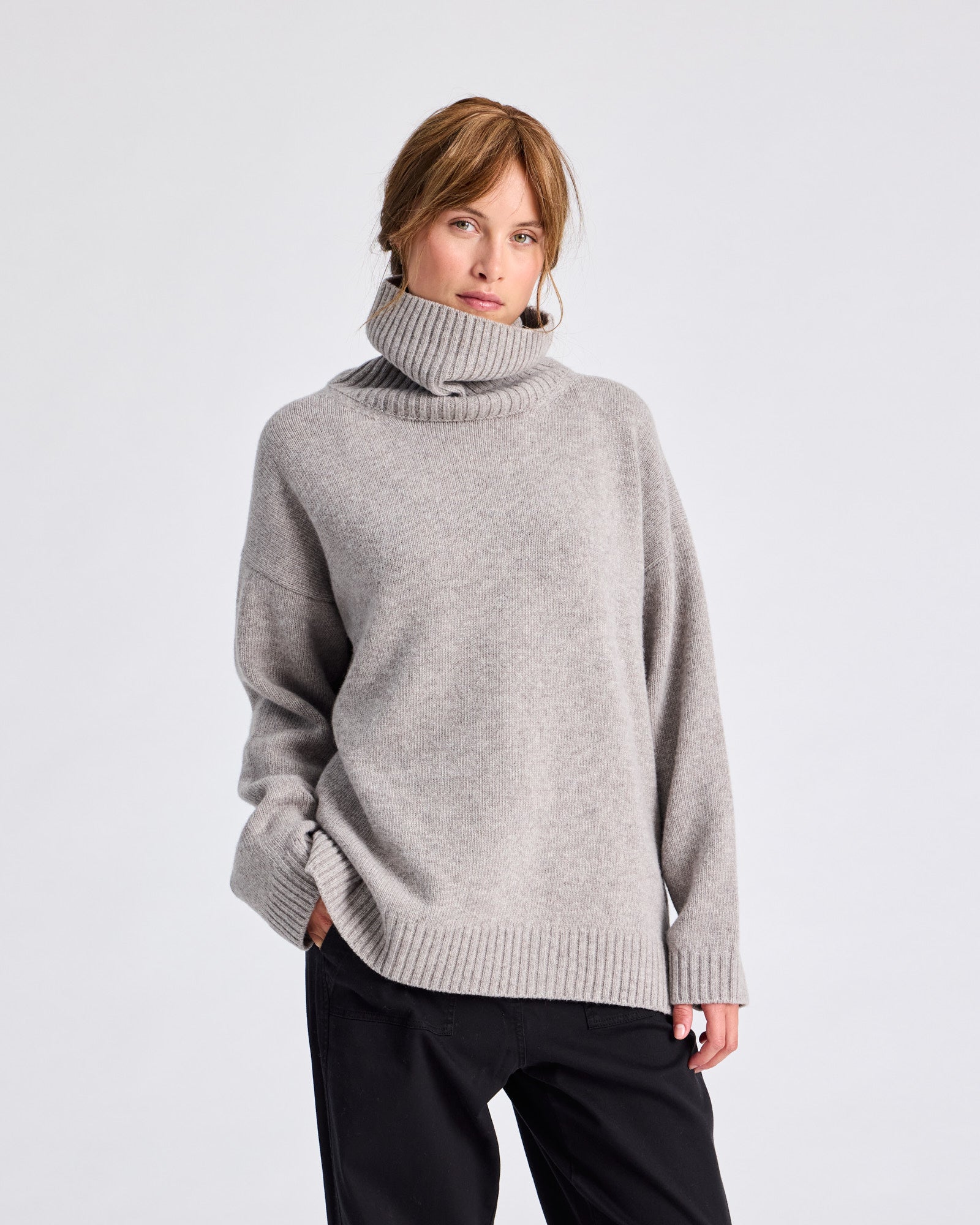 GAI+LISVA Vera Lambswool Jumper GOTS Lambswool l Knitwear 173 Stone Grey