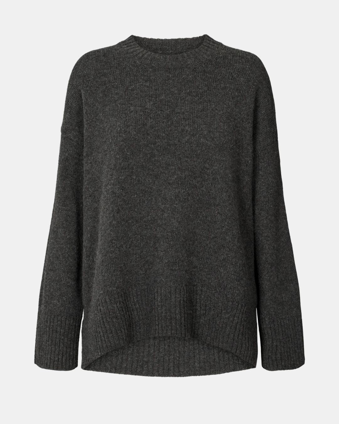 GAI+LISVA Vigga Lambswool Jumper Lambswool l Knitwear 605 Dark Grey Melangè